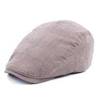 Men Women Cotton Grid Casual Beret Cap Newsboy Adjustable Golf Cabbie Hat