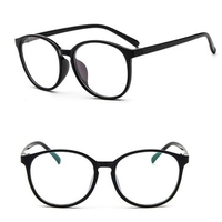Men Women Eyeglasses Clear Plain Lens Large Oval Plastic Frame Glasses
