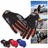 Men Women Nylon Silica Gel Driving Gloves Full Fingers Thick Skidproof Outdoor Cycling Mittens