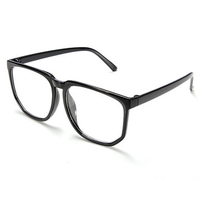 Men Women Retro Plastic Big Black-rimmed Clear Lens Plain Glasses