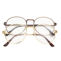 Men Women Retro Vintage Oval Eyeglasses Frame Spectacles Clear Plain Glasses