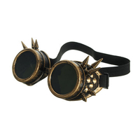 Men Women Rivet Vintage Gothic Steampunk Goggles Glasses Welding Punk Cosplay Brass Eyeglass