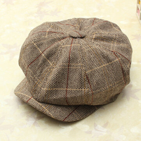 Men Women Vintage Tweed Cap Newsboy Golf Driving Flat Cabbie Hat
