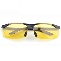 Mens Anti-UV Night Vision Polarized Sunglasses Brass Frame Glasses Anti-glare Driving Eyewear