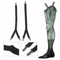 Mens Black Military Y Shirt Socks Stays Adjustable Garters