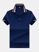 Mens Breathable Polo Shirt Solid Color Short Sleeve Spring Summer Casual Tops