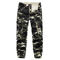Mens Camouflage Multi Pockets Casual Cotton Cargo Pants
