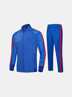 Mens Casual Sweatshirt Sweatpants Sports Football Stitching Color Quick-dry Sportwear Suit