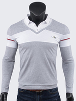 Mens Cotton Slim Fit Turn-down Collar Long Sleeve T-Shirt