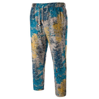Mens Drawstring Cotton Linen Ethnic Ninth Pants Plus Size Harem Pants