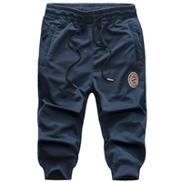 Mens Drawstring Solid Color Overknee Jogging Sport Pants