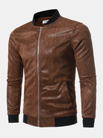 Mens Fall Winter PU Leather Jackets