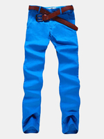 Mens Fashion Elastic Tight Pants Casual Slim Fit pencil Cotton Pants 10 Colors