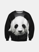 Mens Fashion Pander Printing O-Neck Collar Sweatshirt