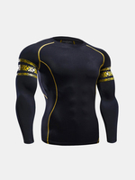 Mens Fitness Training Tight Sport T-shirt Elastic Quick-drying Long Sleeve Sport Tops