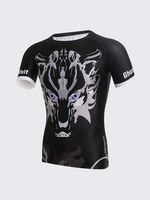 Mens Ghost Wolf Printing Quick Drying Gym Sports Bodybuilding Tops T-shirt