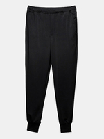 Mens Harem Pants Elastic Waist Drawstring Black Solid Color Casual Sportwear