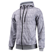 Mens Hoodies Printed Zipper Hood Fashion Casual Sport Hooded Tops