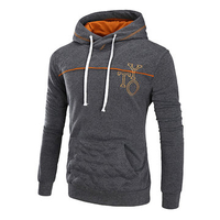 Mens Hoodies Solid Color Big Front Pocket Thick Casual Sport Hooded Tops