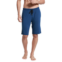 Mens Modal Cotton Drawstring Solid Color Knee Length Home Shorts Casual Sport Shorts