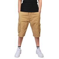Mens Multi-pocket Knee Length Cargo Shorts Casual Cotton Beach Shorts