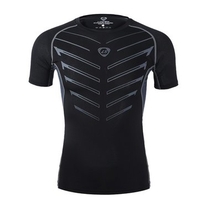 Mens Muscles Traning Elastic Quick-drying Breathable Sports Fitness Tights Short Sleeve T-shirt