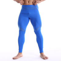 Mens Nylon Mid Waist Sports Training Tight Pants Breathable Casual Tight-fitting Trousers