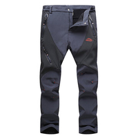 Mens Outdoor Pants Soft Shell Thicken Fluff Lining Waterproof Quick-drying Trouser
