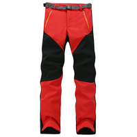 Mens Outdoor Sport Pants Elastic Soft Shell Warm Fleece Lined Vivid Color Waterproof Trouser