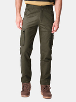 Mens Plus Size Casual Cargo Pants Solid Color Big Pockets Outdoor Cotton Trouser