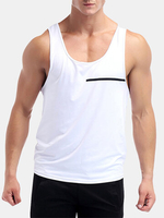 Mens Quick-drying Line Printed Slim Fit Vest Fitness Training Sport Tank Tops