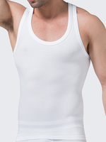 Mens Sexy High Elastic Body Sculpting Fat Burning Waist Tummy Tuck Skinny Fit Sport Tank Tops