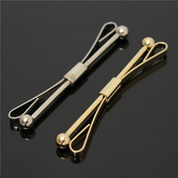 Mens Silver Gold Necktie Tie Clip Bar Clasp Cravat Pin Skinny Collar Brooch