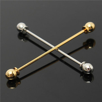 Mens Silver Gold Necktie Tie Clip Pin Skinny Collar Brooch
