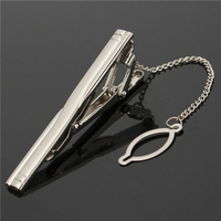 Mens Silver Slide Tie Clip Stainless Steel Plain Clasp Bars Pins Clips Suit Accessories