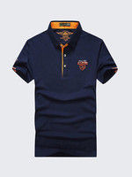 Mens Solid Color Polo Shirt Turndown Collar Short Sleeve