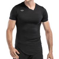 Mens Special V-Neck designed Quick-drying Breathable Compression Fitness Athletic T-shirt