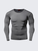 Mens Sport Bodybuilding Breathable Tops Quick-drying Elastic Tight Long Sleeve T-shirt