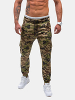 Mens Sport Pants Elastic Waist Drawstring Camouflage Casual Sportwear