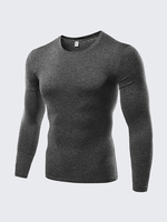 Mens Sports T-shirt Breathable Quick-dry Solid Color Tight Bodybuilding Training Top Tee