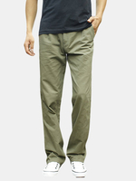 Mens Spring Fall Cotton Cargo Pants Regular Fit Solid Color Cotton Casual Business Trouser