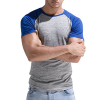 Mens Spring Summer Brief Style Hit Color Round Neck Short Sleeve Slim Fit Casual Sport T-shirt
