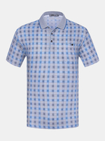 Mens Spring Summer Polo Shirt Soft Plaids Light-colored Short Sleeve Casual Tops