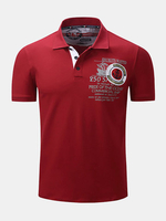 Mens Spring Summer Printed Short Sleeve Casual Business Polo Shirt