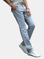 Mens Spring Summer Thin Breathable Flax Solid Color Casual Soft Long Pants