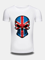 Mens Summer Creative 3D Skeleton Printed O-neck Short Sleeve Casual T-shirt