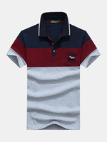 Mens Summer Hit Color Short Sleeve Casual Cotton Polo Shirt