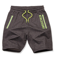 Mens Summer Knitted Breathable Fluorescent Printing Casual Jogging Sport Shorts