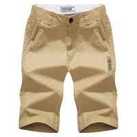 Mens Summer Quick-drying Beach Shorts Brief Style Knee Length Casual Cotton Shorts