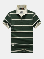 Mens Summer Short Sleeve Casual Cotton Polo Shirt
